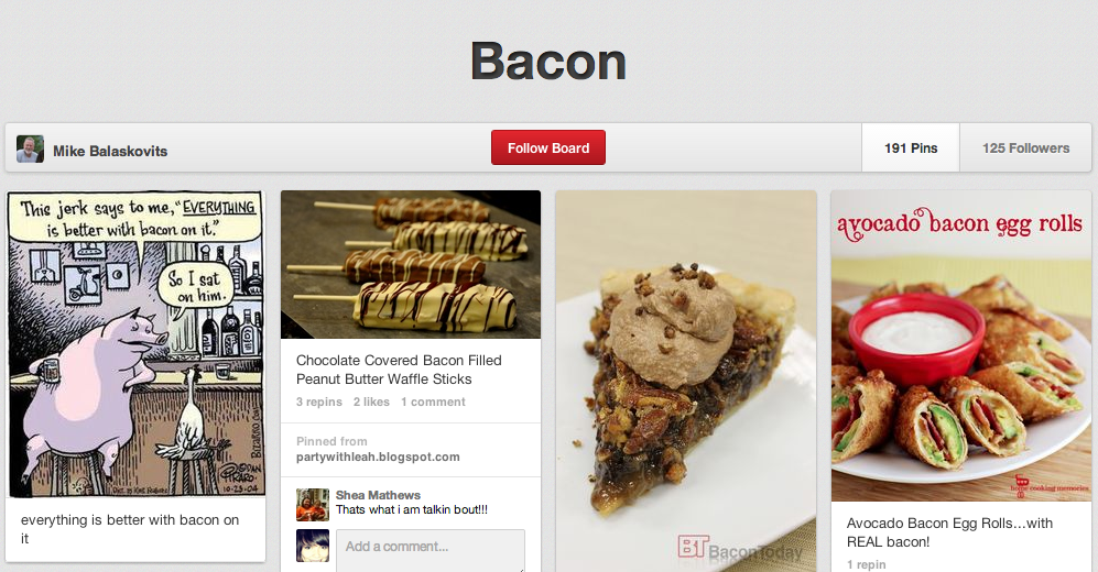 Bacon Board for Manly Pinning