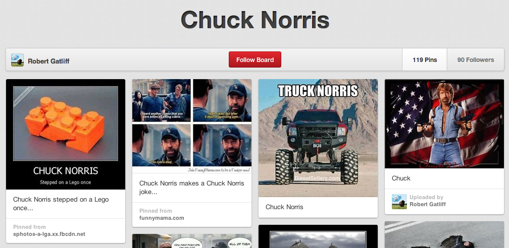 Chuck Norris Know what a Manly Pinterest Board Should Look Like