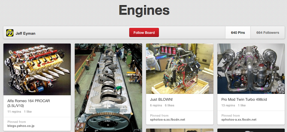 Engines Make For a Manly Pinterest