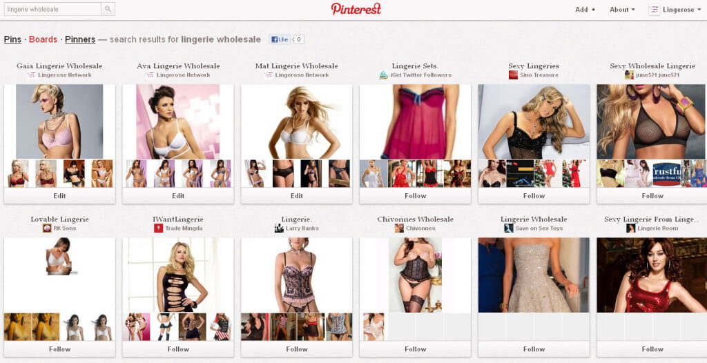 Pinterest board results for 