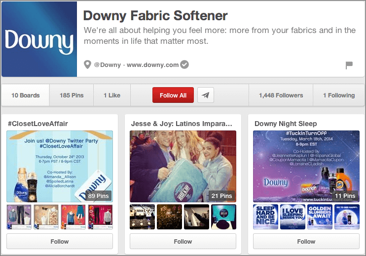 Downy is a CPG Brand on Pinterest