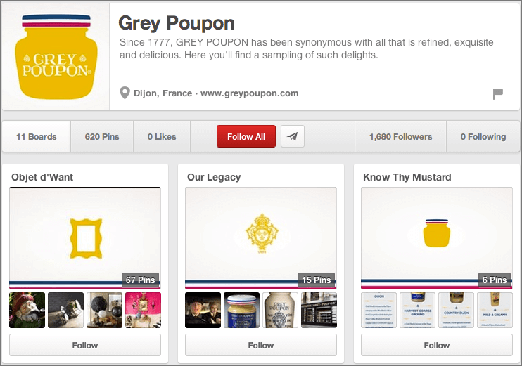 Grey Poupon is a CPG Brand on Pinterest