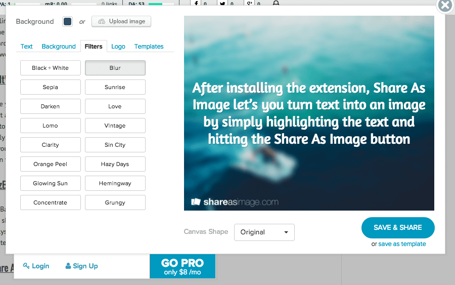 Share As Image Chrome Extension