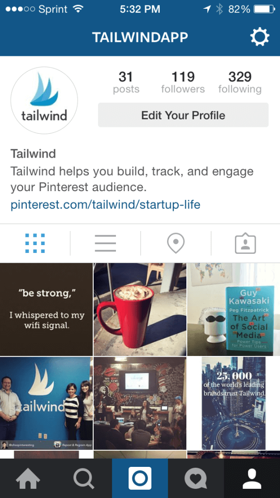 Instagram profile