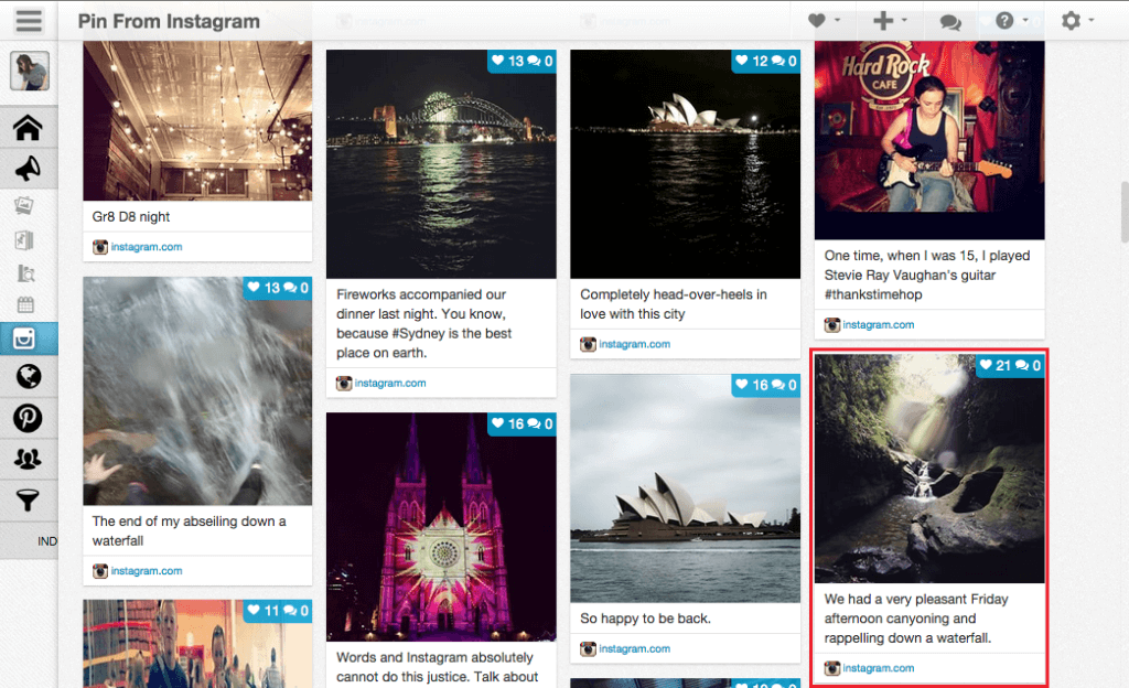 Tailwind's Instagram Pins