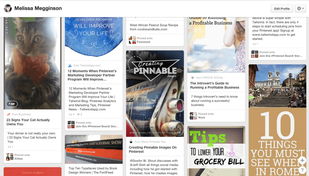 Pinterest feed