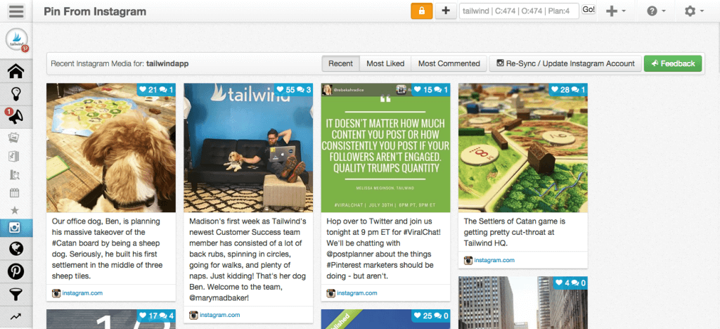 Cross promote your Instagram account on Pinterest using Tailwind