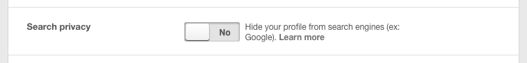 Turn off search privacy to have your content discoverable by Google.