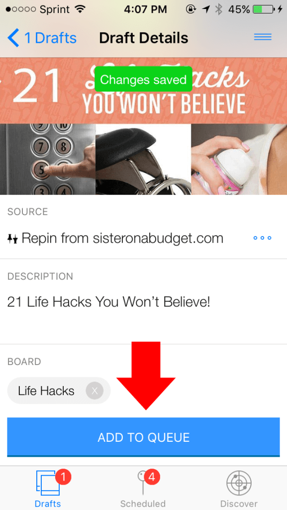 Add an image to your queue