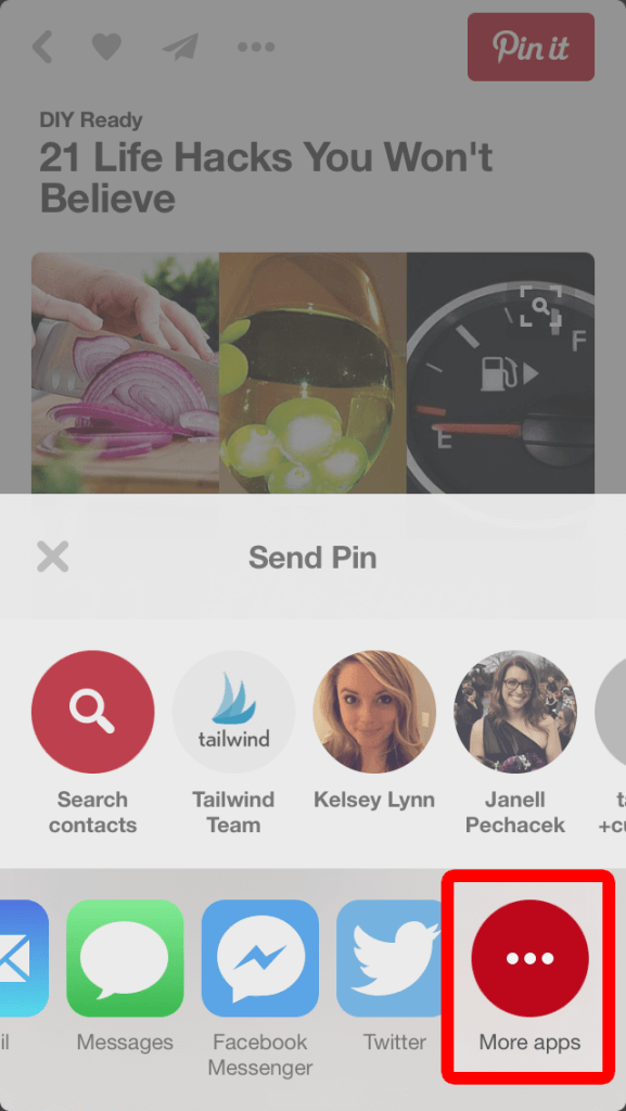 Add more apps in Pinterest