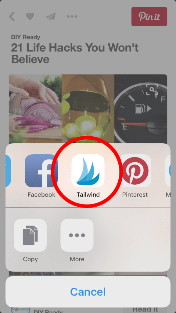 Send a Pin to the Tailwind App