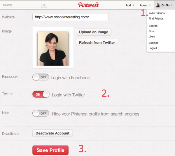 Account settings