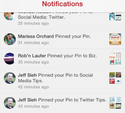 Circle profile pictures in Pinterest notfications