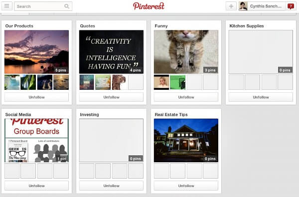 Empty Pinterest Account