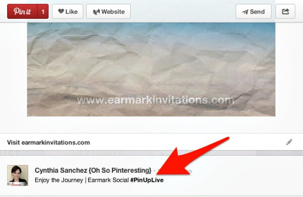 Hashtags on Pinterest
