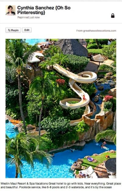 Hawaii Vacation hotel Pinterest pin
