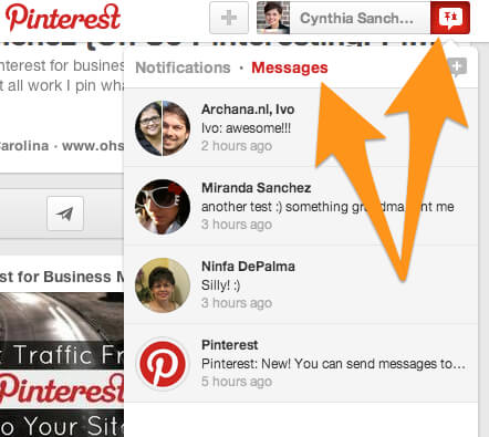 How to access Pinterest messages