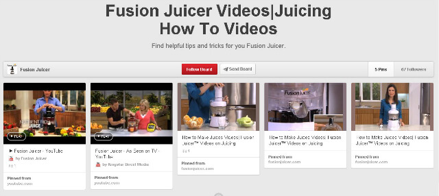 Juicing video on Pinterest