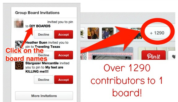 Pinterest group board contributors numbers 