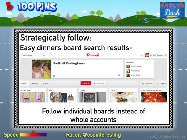 Strategically follow on Pinterest