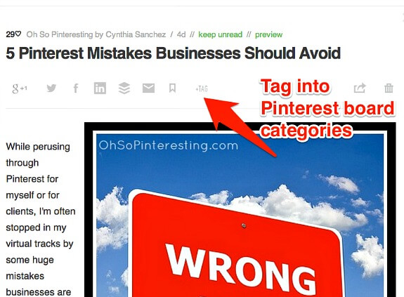 Use Feedly to save time with Pinterest