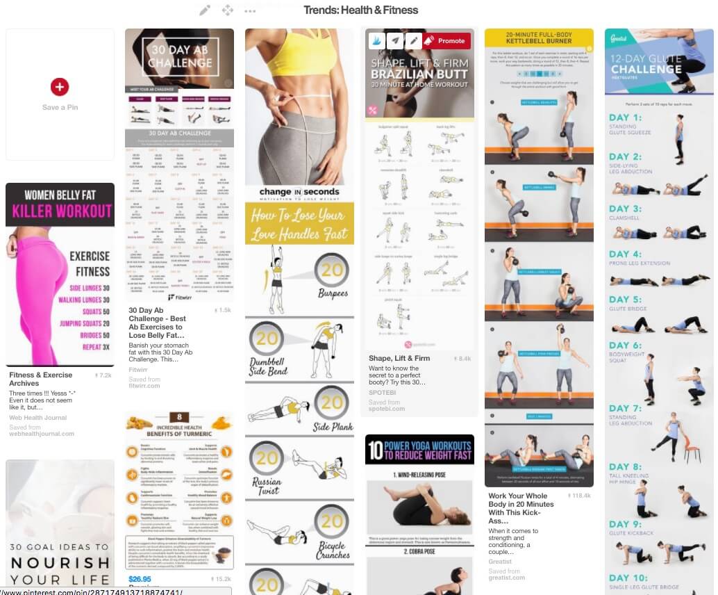 Trending in the Health and Fitness Category on Pinterest in November