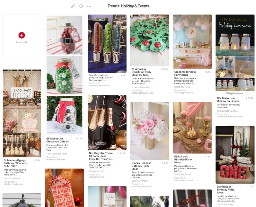 Trending in the Holiday and Events Category on Pinterest in November