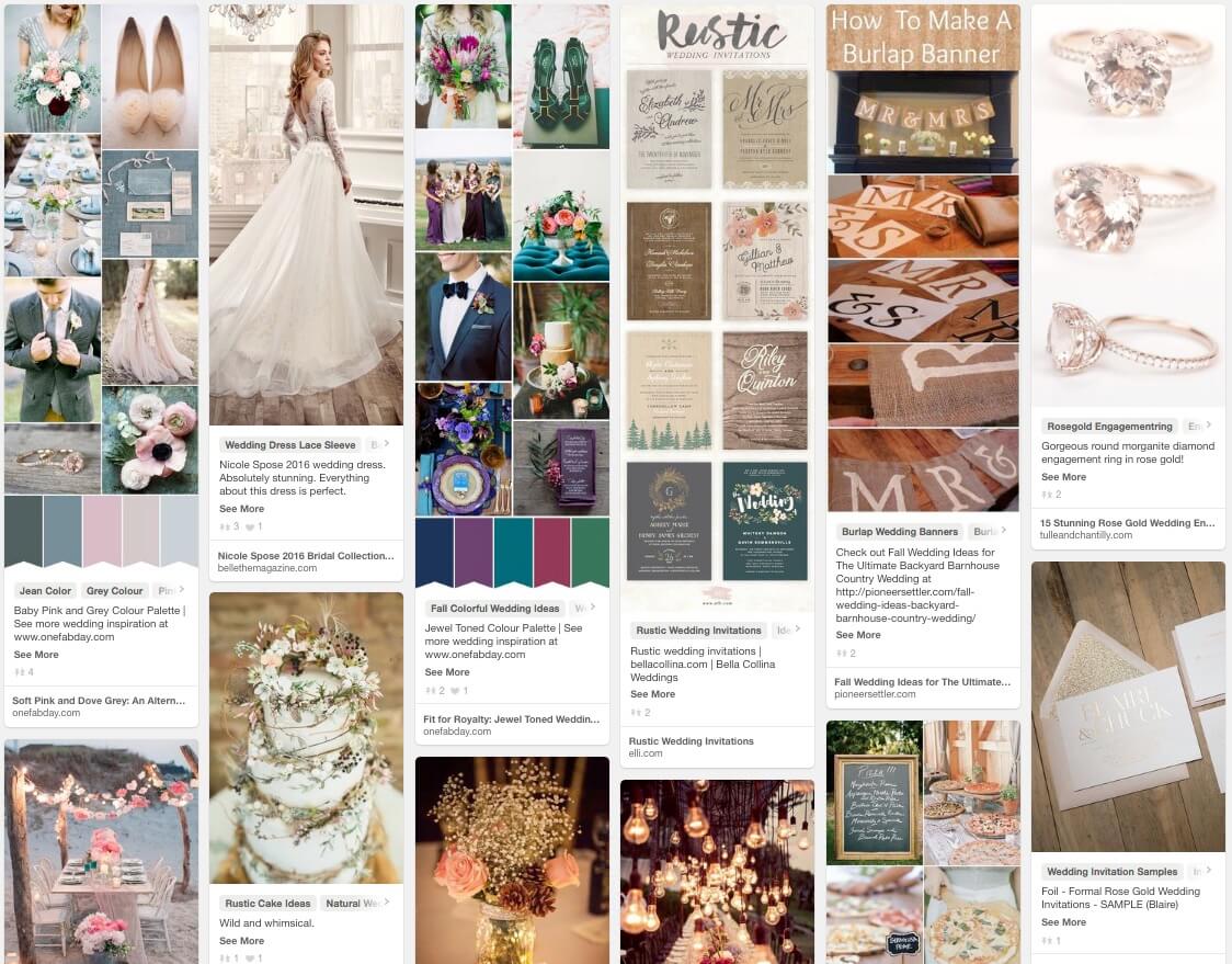 Trending in the Wedding Category on Pinterest in October