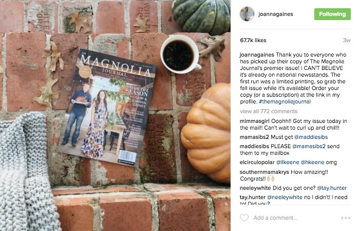 Magnolia Magazine Instagram Link in Bio