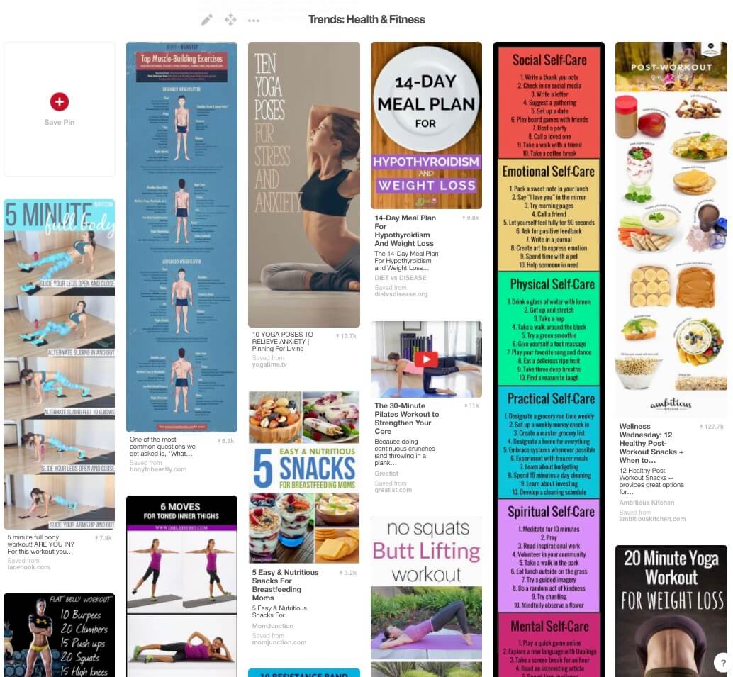 Trending in the Health and Wellness Category on Pinterest in December