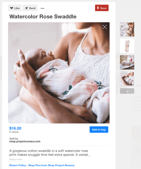 Project Nursery utilizes Rich Pins on their site.