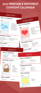 Free 2017 Pinterest Content Calendar
