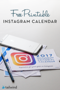 Free Instagram Content Calendar 2017 Pin