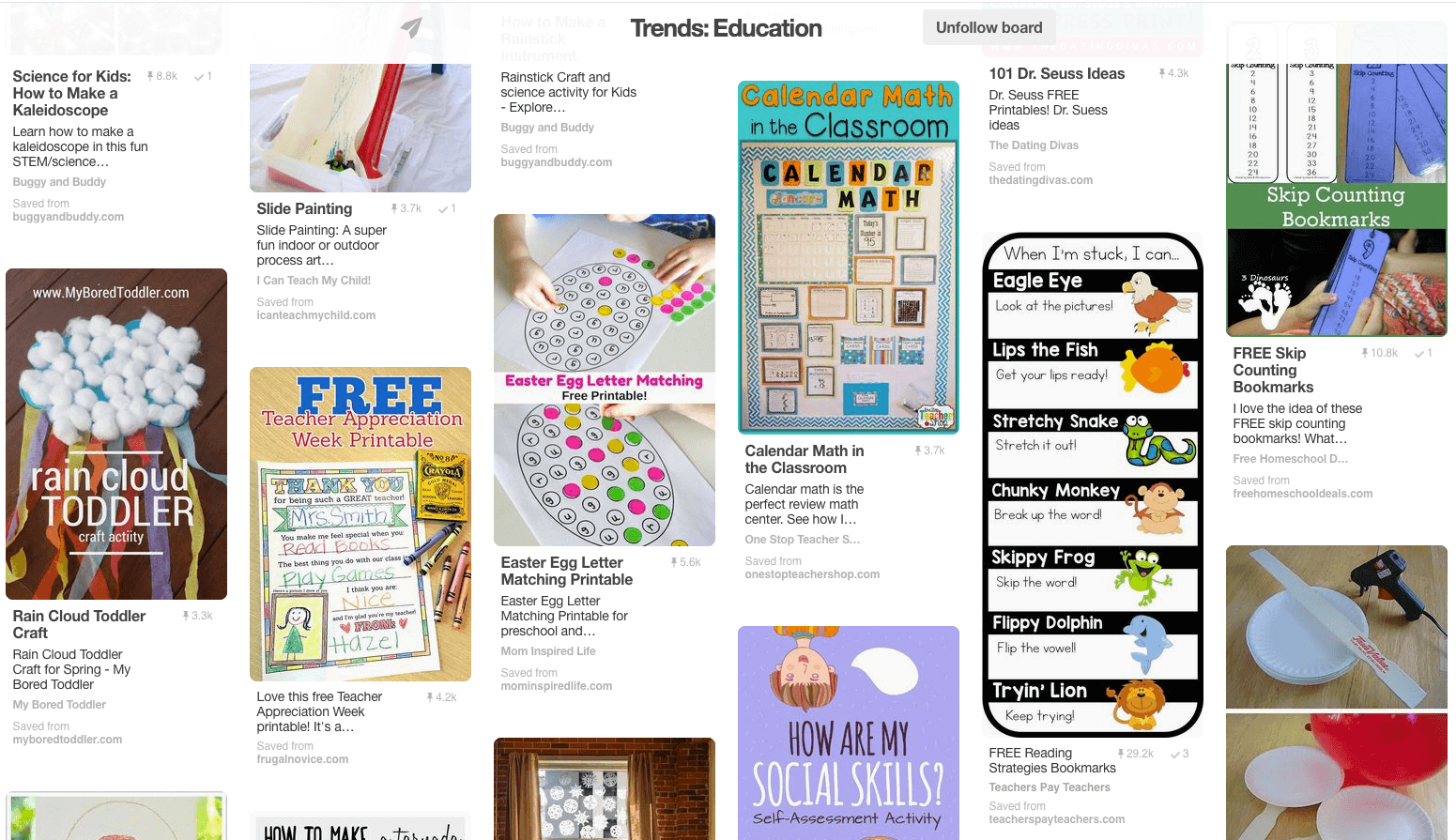 February Education Trends on Pinterest