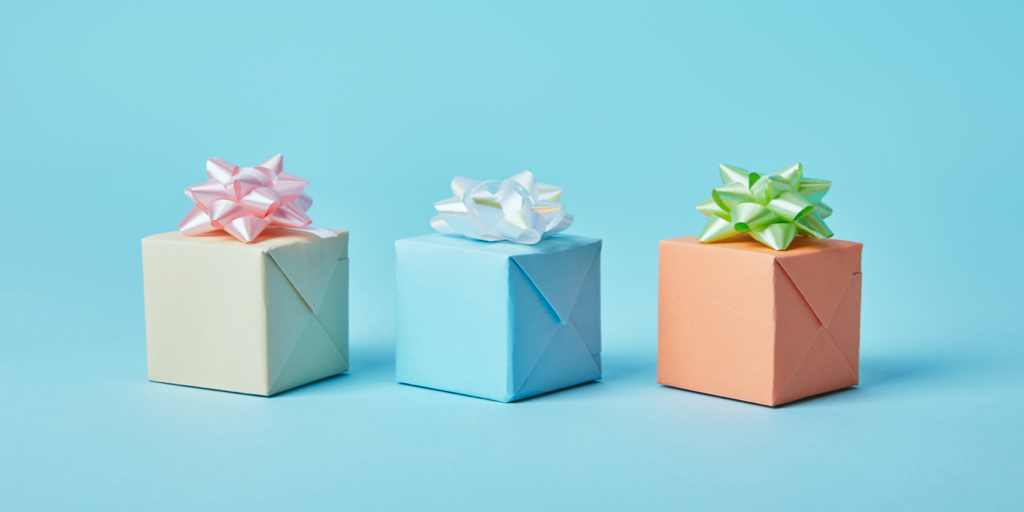 Gifts on blue background
