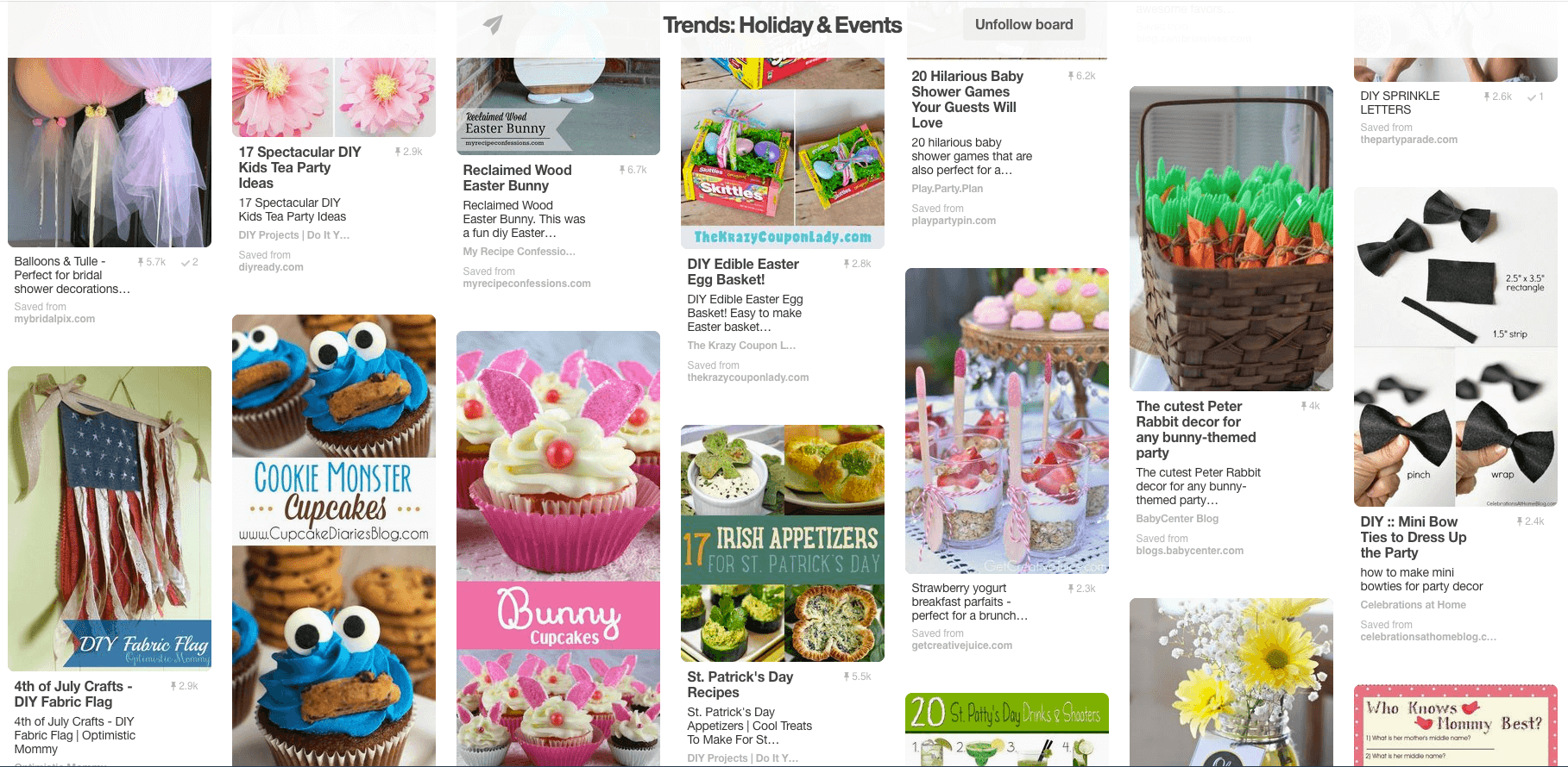 March Pinterest Trend in Holiday & Events