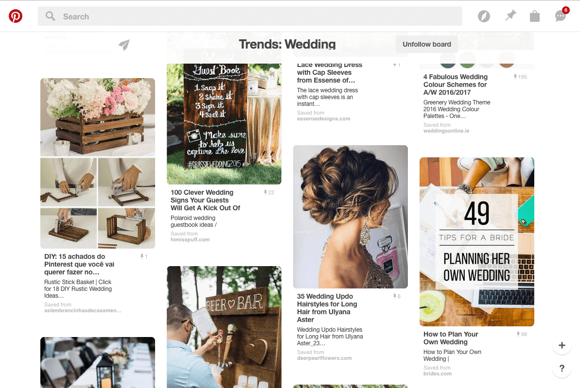 Wedding Trend on Pinterest in April