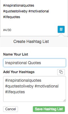 Tailwind for Instagram Hashtag Lists