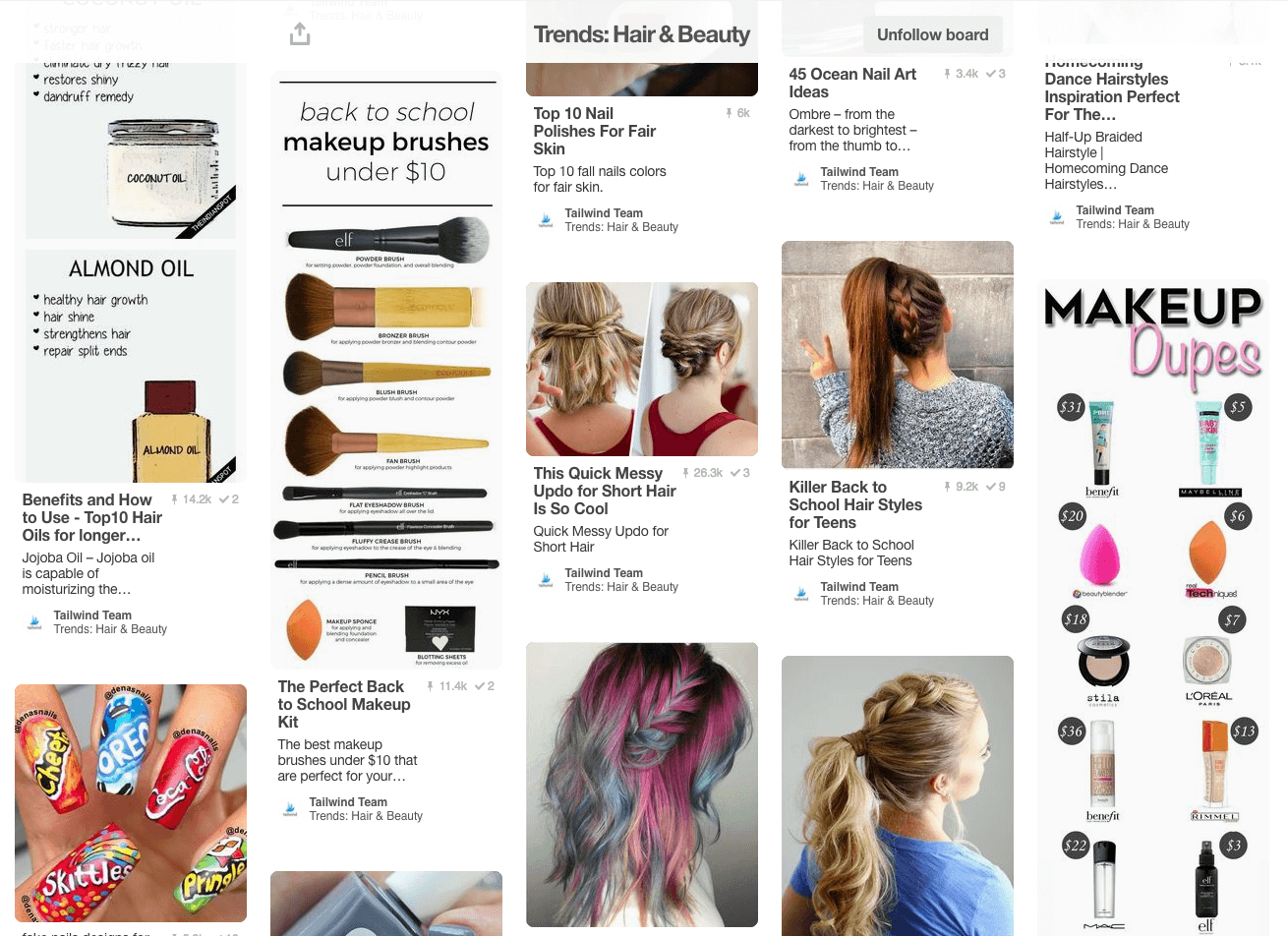 August Hair & Beauty Trends on Pinterest