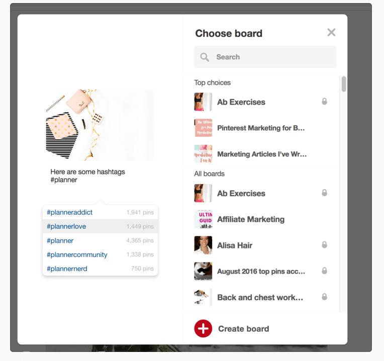 Hashtags on Pinterest with Hashtag Suggest