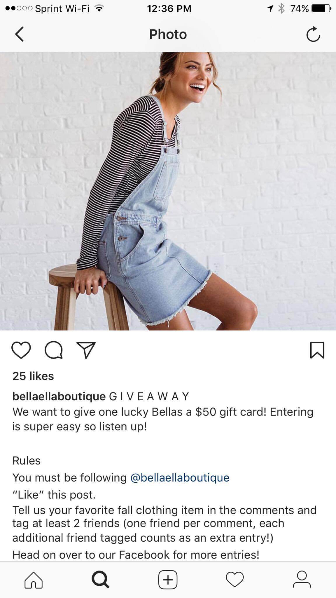 Instagram giveaway