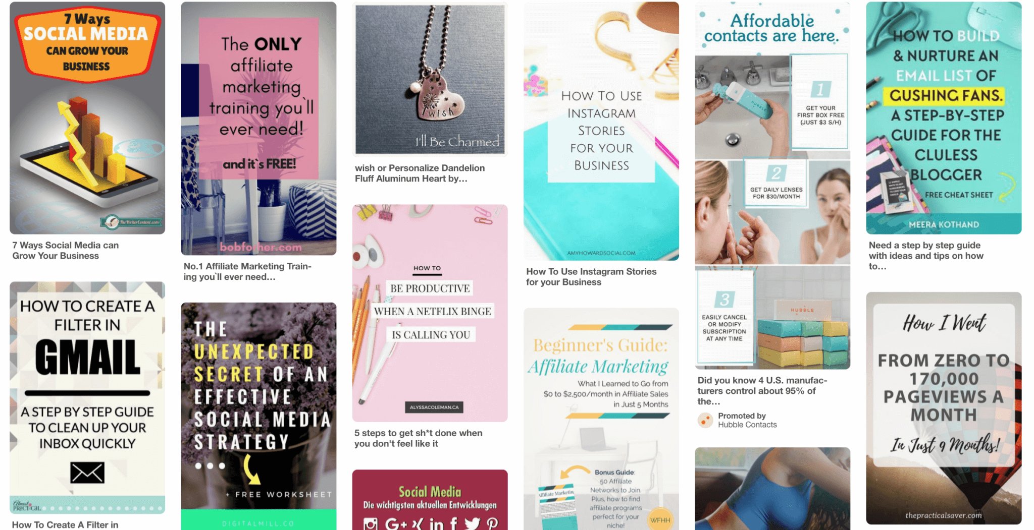 Pinterest home screen shows only Rich Pin data