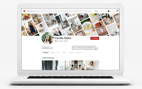 Screenshot of the new Pinterest Profile for Businesses