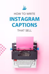 Typewriter with the text: How to Write Instagram Captions that Sell