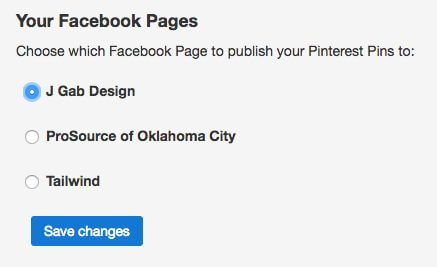 Choose Facebook Page to Publish To