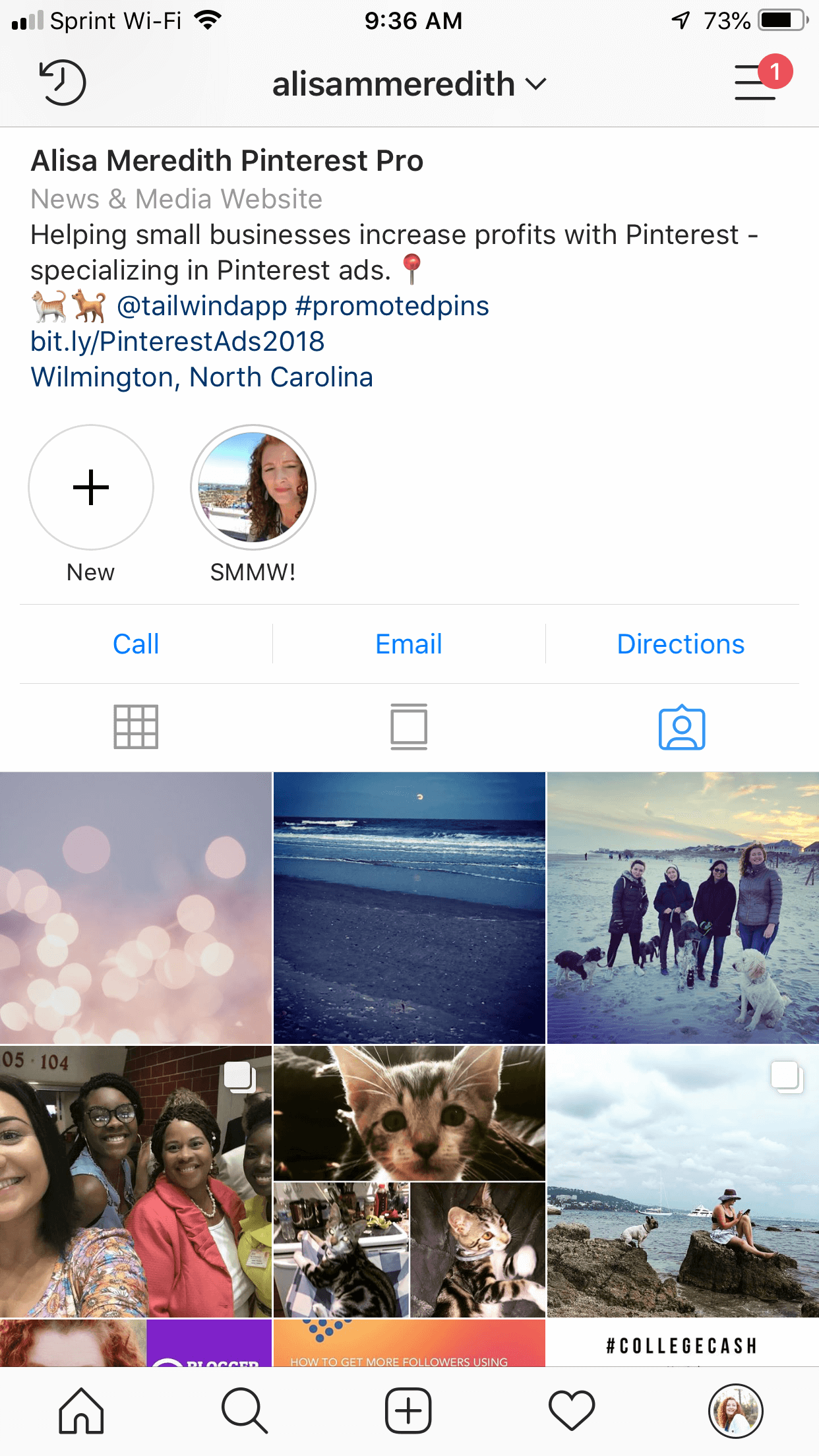 Screenshot of tagged photos on your Instagram profile