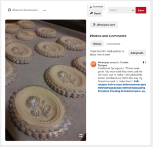 AllRecipes uses a branded hashtag on their Pins