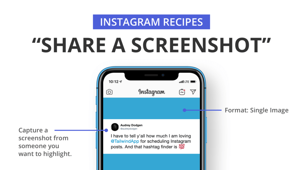 Instagram Recipe: Share a Screenshot
