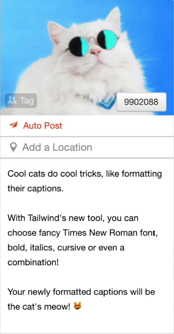 Tailwind Apps Instagram font formatting tool
