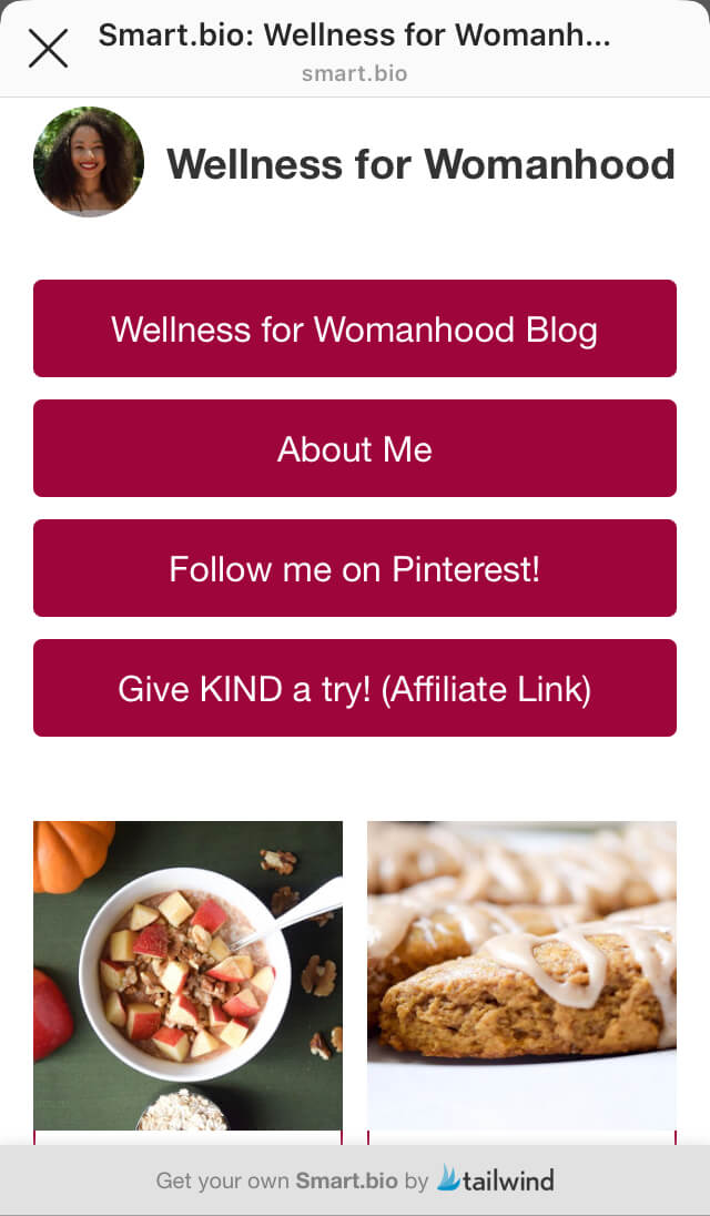 Wellness for Womanhood smart.bio - an easy way to sell products on instagram/ selling on instagram